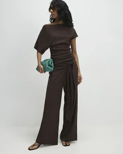 Brown Tie Waist Trousers