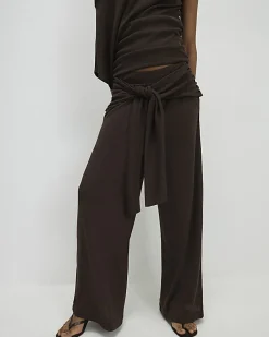 Brown Tie Waist Trousers