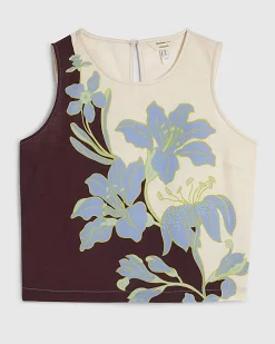 Brown Tropical Border Beach Top
