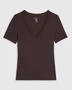 Brown V Neck T-Shirt