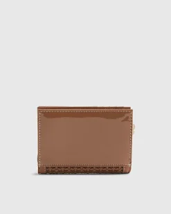 Brown Weave Foldout Purse