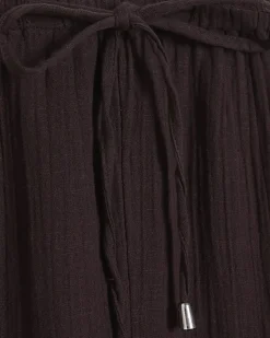 Brown Whipstitch Drawstring Trousers