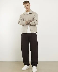 Brown Wide Leg Premium Joggers