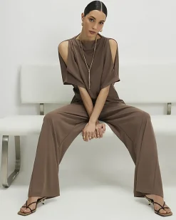 Brown Wide Leg Trousers