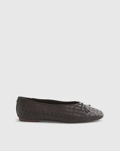 Brown Woven Ballet Flats