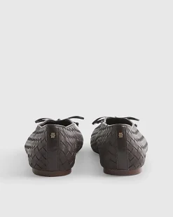 Brown Woven Ballet Flats