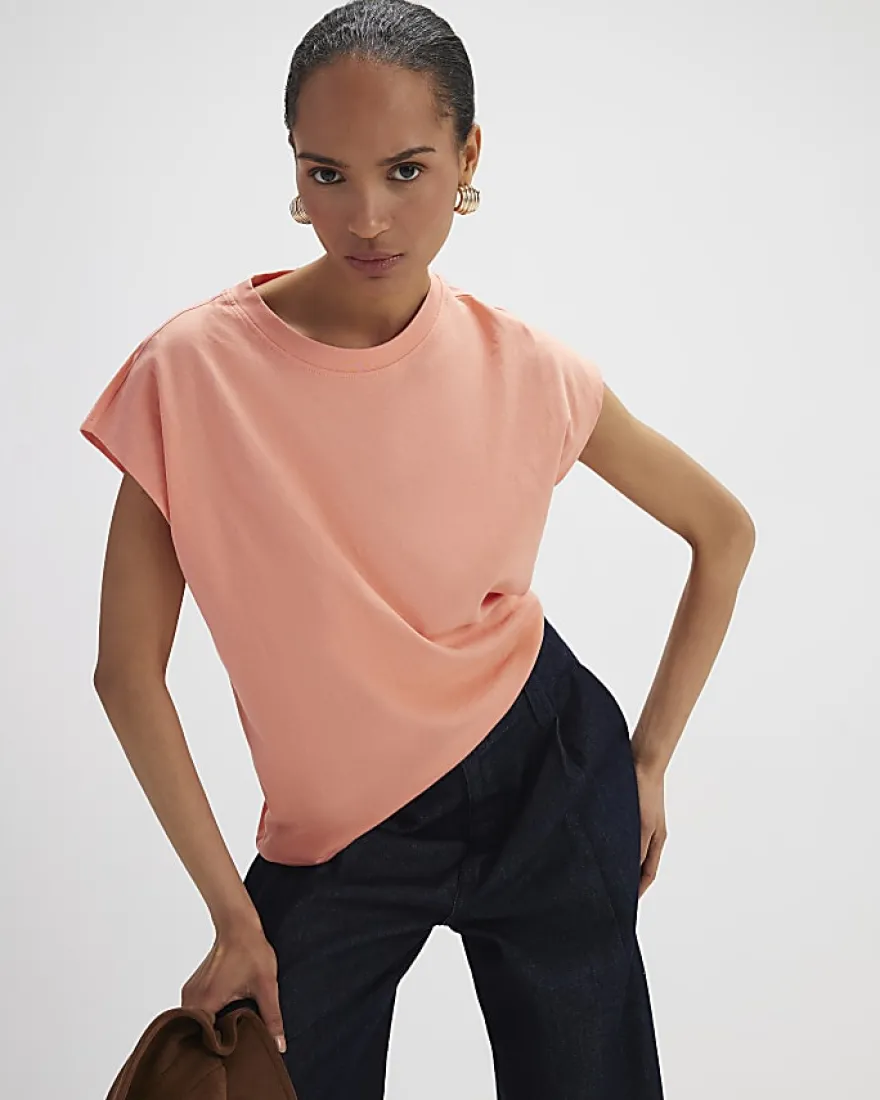 Coral Grown On Sleeve T-Shirt