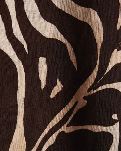 Cream Animal Print Linen Blend Tank Top