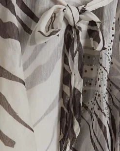 Cream Animal Print Mini Kaftan