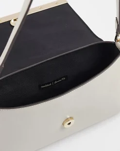 Cream Bar Front Clutch Bag