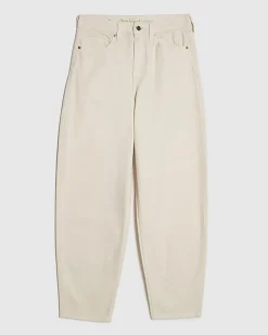 Cream Barrel Leg Jeans