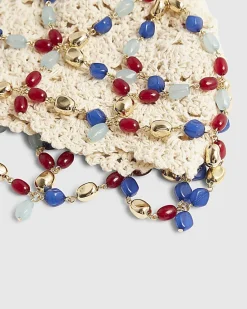 Cream Beaded Skull Cap