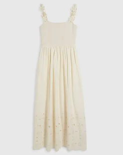 Cream Broderie Cami Maxi Dress