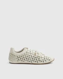 Cream Broderie Charm Trainers