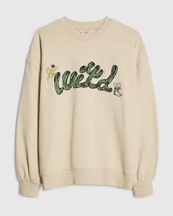 Cream Cactus Embroidered Sweatshirt