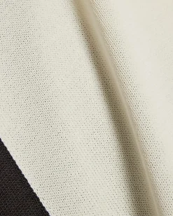 Cream Colour Block Knitted Shorts