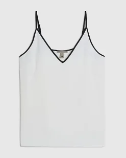 Cream Contrast Trim Cami Top