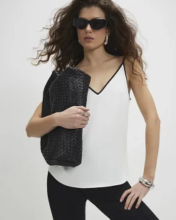 Cream Contrast Trim Cami Top