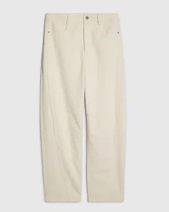 Cream Corduroy Barrel Leg Trousers
