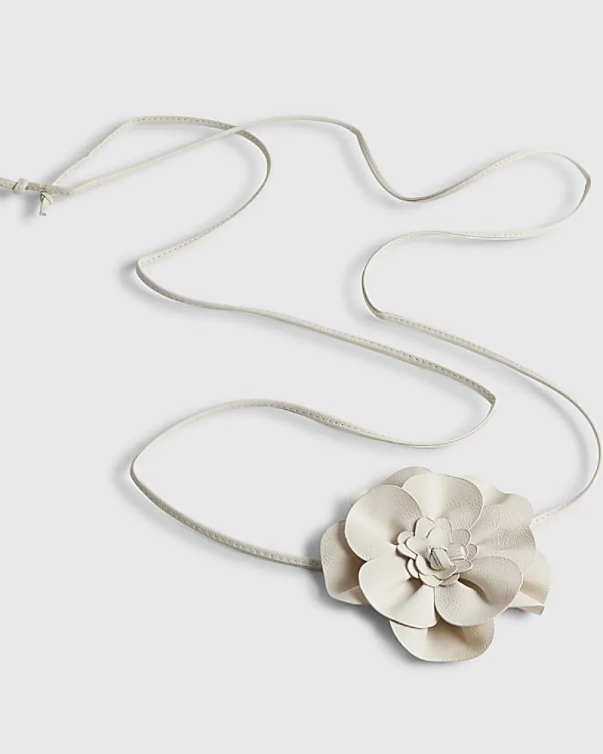 Cream Corsage Flower Belt