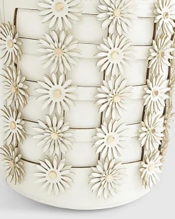 Cream 3D Floral Cut Out Bucket Bag