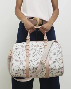 Cream Ditsy Floral Barrel Bag