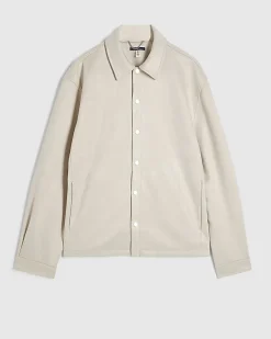Cream Faux Suede Overshirt
