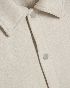 Cream Faux Suede Overshirt