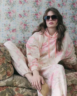Cream Floral Hoodie