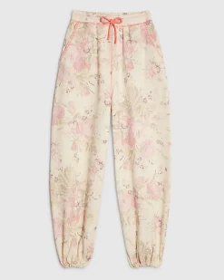 Cream Floral Joggers