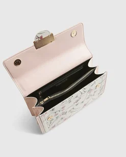 Cream Floral Panelled Shoulder Bag