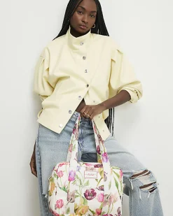 Cream Floral Print Holdall Bag