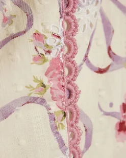 Cream Floral Printed Cotton Corset Top