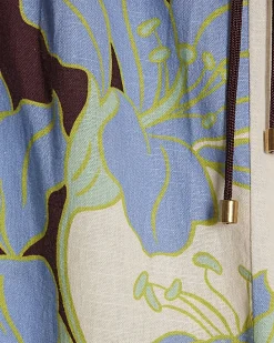 Cream Floral Wide Leg Beach Trousers