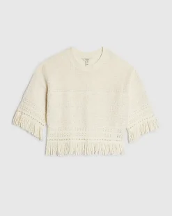 Cream Fringe Top