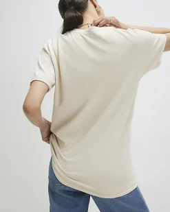 Cream Giddy Up Embroidered T-shirt
