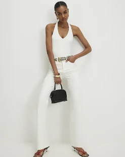 Cream Halter Neck Bodysuit