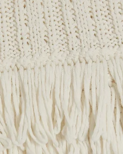 Cream Knitted Fringe Trim Vest Top