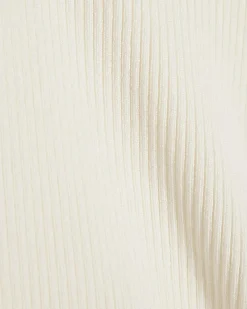 Cream Knitted Halter Neck Brooch Top