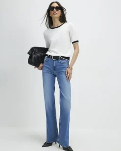 Cream Knitted Tipped Top