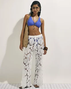 Cream Lace Beach Trousers