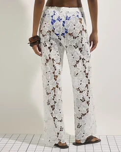 Cream Lace Beach Trousers