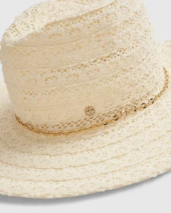 Cream Lace Fedora Hat
