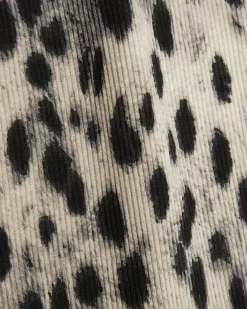 Cream leopard Print Long Sleeve Ribbed Top