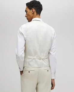 Cream Linen Blend Waistcoat