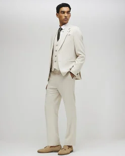 Cream Linen Blend Waistcoat