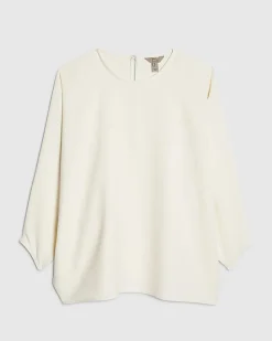 Cream Long Sleeve Batwing Top