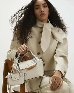 Cream Mini Flap Cross Body Bag