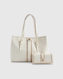 Cream Monogram Print Bundle Shopper Bag