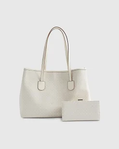Cream Monogram Print Bundle Shopper Bag